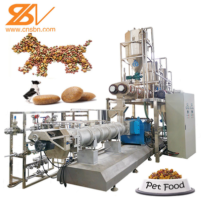 1-6t/H trocknen schroten Schoßhund-Cat Food Snack Processing Extruder-Produktionsanlage